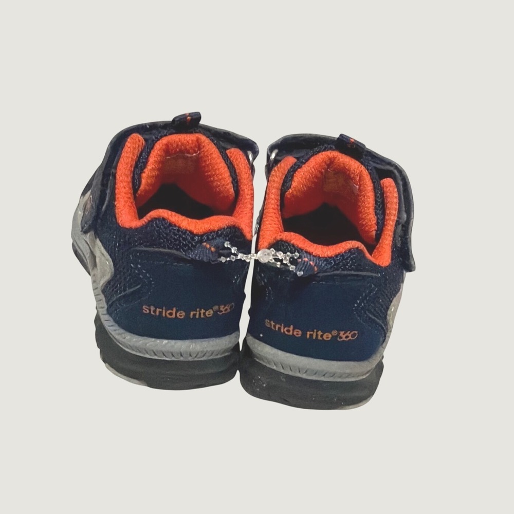 Stride Rite 360 Artin 4.0 Boys Navy Orange Mesh Sneakers Size 6M KB032501